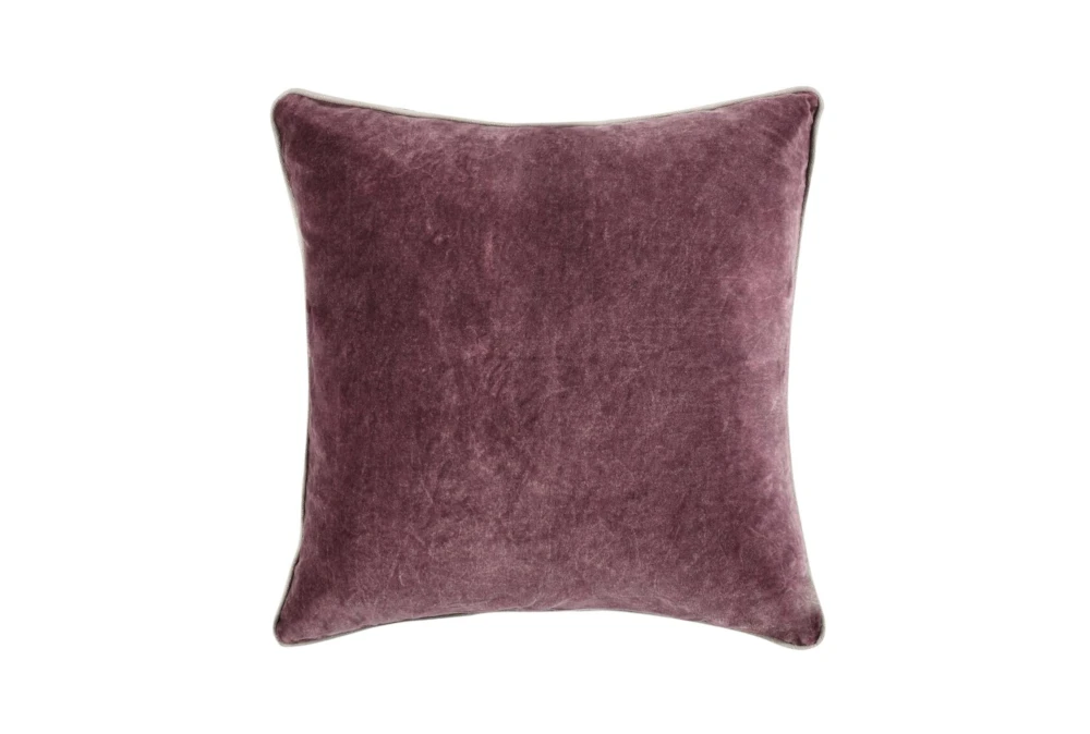 22X22 Red Stonewashed Velvet Square Throw Pillow