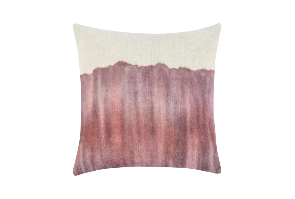 20X20 Natural + Red Gradient Print Square Throw Pillow