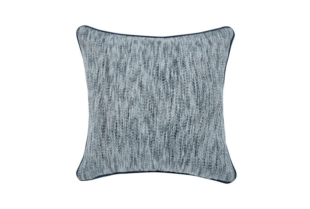 22X22 Blue Woven Texture Square Throw Pillow