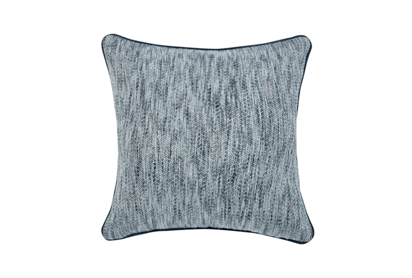 22X22 Blue Woven Texture Square Throw Pillow - 360