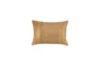 14X20 Brown Leather Woven And Pieced Lumbar Throw Pillow - Signature