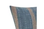 20X20 Blue Pieced Linen With Embroidery Square Throw Pillow - Detail