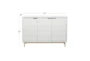 32" Contemporary White Wood Cabinet - Detail