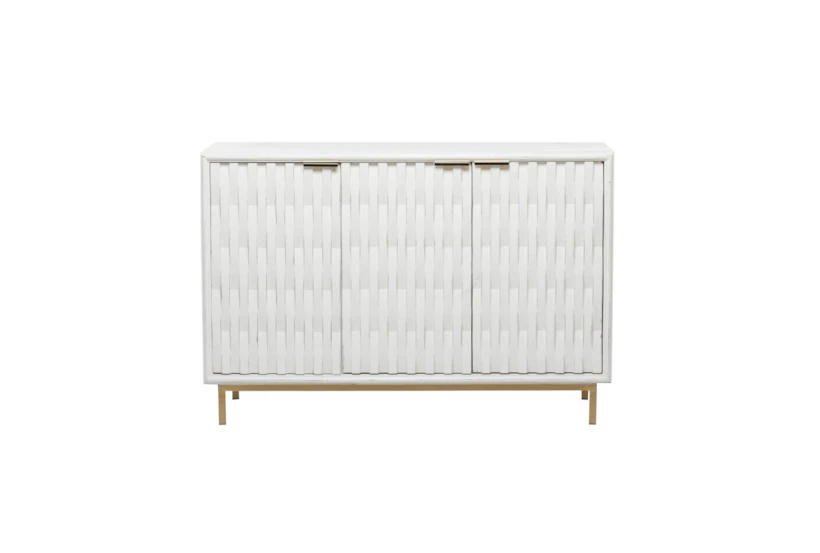 32" Contemporary White Wood Cabinet - 360