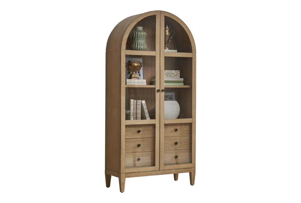 Dara Arched Display Cabinet Bookcase With Glass Doors