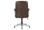 Sealy Brown Faux Leather Rolling Office Desk Chair - Back