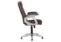 Sealy Brown Faux Leather Rolling Office Desk Chair - Side