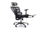 Sealy Black Mesh Rolling Office Desk Chair With Headrest - Detail