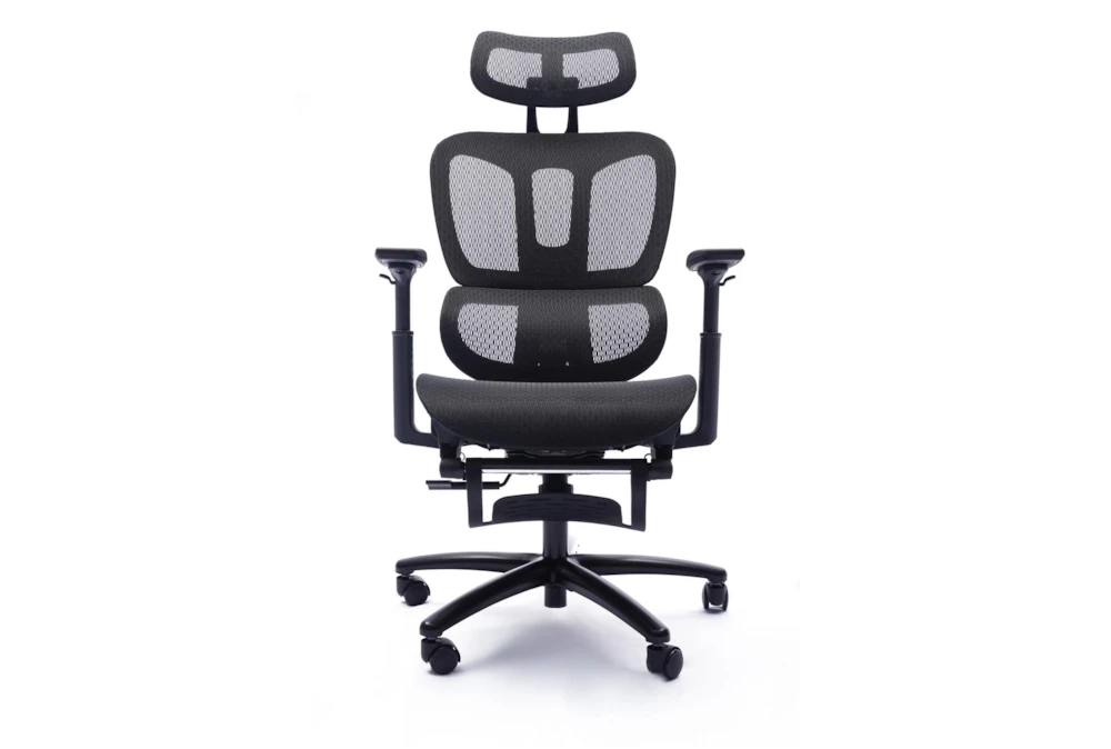 Sealy Black Mesh Rolling Office Desk Chair With Headrest