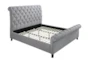 Kathy Grey King Upholstered Chesterfield Sleigh Bed - Slats