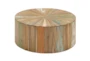 Reclaimed Wood Drum Round Coffee Table - Signature