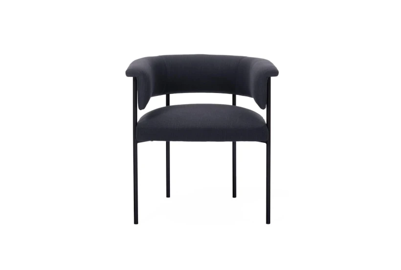 Taylor Black Performance Linen Dining Chair - 360