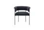 Taylor Black Performance Linen Dining Chair - Front