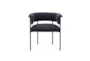Taylor Black Performance Linen Dining Chair - Front