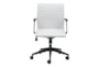 Sandi White Faux Leather Rolling Office Desk Chair - Front