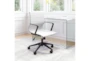 Sandi White Faux Leather Rolling Office Desk Chair - Room