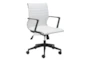 Sandi White Faux Leather Rolling Office Desk Chair - Signature