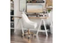Mckenna White Faux Leather & Gold Base Rolling Office Desk Chair - Room