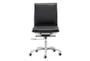 Lido Black Faux Leather Armless Rolling Office Desk Chair - Front