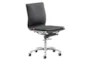 Lido Black Faux Leather Armless Rolling Office Desk Chair - Signature