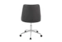 Mari Black Faux Leather Rolling Office Desk Chair With Chrome Metal Base - Back