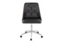 Mari Black Faux Leather Rolling Office Desk Chair With Chrome Metal Base - Front