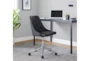 Mari Black Faux Leather Rolling Office Desk Chair With Chrome Metal Base - Room