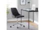 Mari Black Faux Leather Rolling Office Desk Chair With Chrome Metal Base - Room