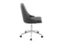 Mari Black Faux Leather Rolling Office Desk Chair With Chrome Metal Base - Side
