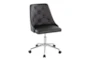 Mari Black Faux Leather Rolling Office Desk Chair With Chrome Metal Base - Signature