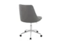 Mari Grey Faux Leather Rolling Office Desk Chair With Chrome Metal Base - Back