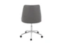Mari Grey Faux Leather Rolling Office Desk Chair With Chrome Metal Base - Back