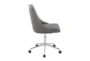 Mari Grey Faux Leather Rolling Office Desk Chair With Chrome Metal Base - Side