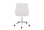 Mari White Faux Leather Rolling Office Desk Chair With Chrome Metal Base - Back