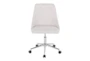 Mari White Faux Leather Rolling Office Desk Chair With Chrome Metal Base - Front
