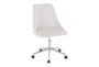 Mari White Faux Leather Rolling Office Desk Chair With Chrome Metal Base - Signature