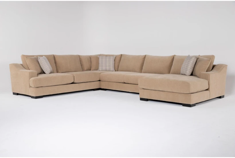 Lodge Camel 4 Piece Sectional With Right Arm Facing Oversized Chaise - 360