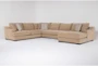 Lodge Camel 4 Piece Sectional With Right Arm Facing Oversized Chaise - Signature
