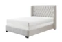 Delly White King Tufted Upholstered Shelter Bed - Signature