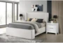 Paisley White King Upholstered Shelter Bed - Room