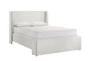 Paisley White King Upholstered Shelter Bed - Signature