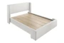 Paisley White Queen Upholstered Shelter Bed - Slats