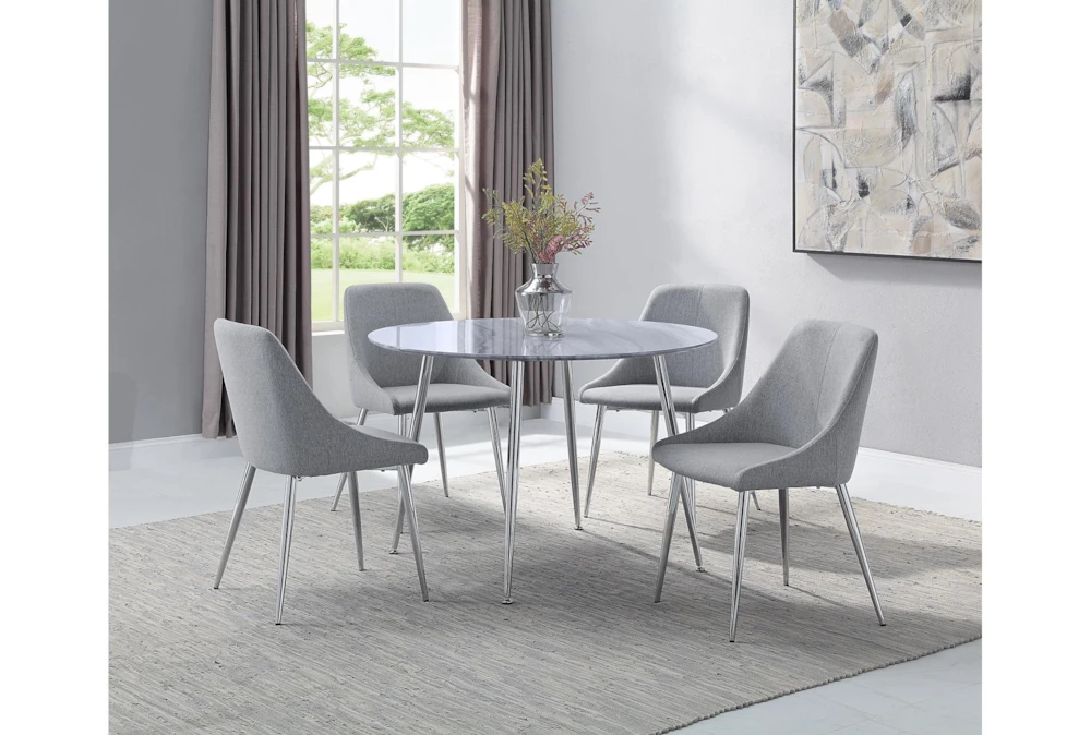 Lola 45" Dining Table With Chair Set For 4