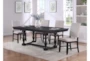 Regent 86" Charcoal Black Dining With Chair Set For 4 - Signature