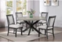 Stephen Modern Farmhouse Two Tone Round Dining With Chair Set For 4 - Signature