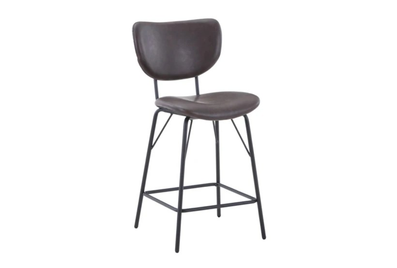 Own Brown Upholstered Counter Stool Set Of 2 - 360