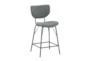 Own Green Upholstered Counter Stool Set Of 2 - Signature