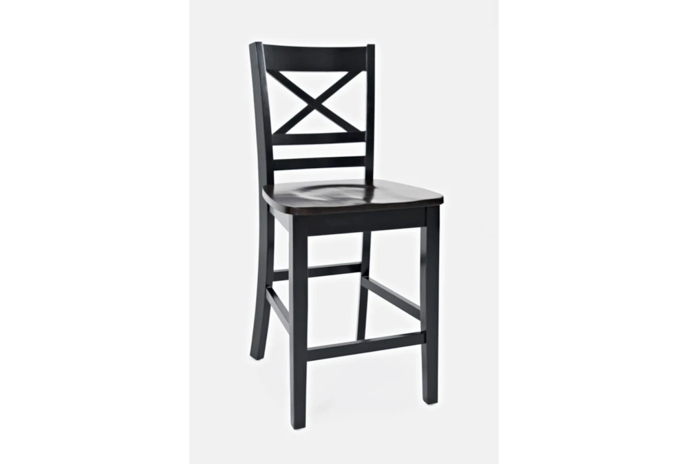 Kennedy Black Two Tone X Back 24" Counter Stool Set Of 2