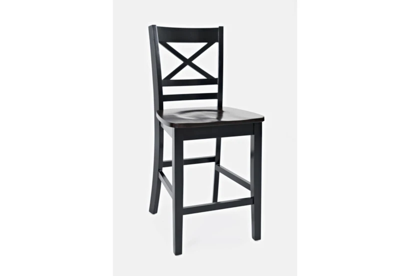 Kennedy Black Two Tone X Back 24" Counter Stool Set Of 2 - 360