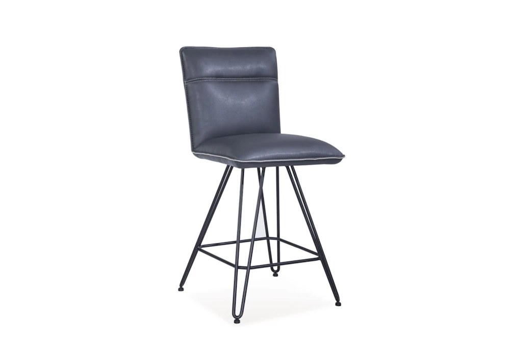 Demi Cobalt Counter Stool With Back Set Of 2